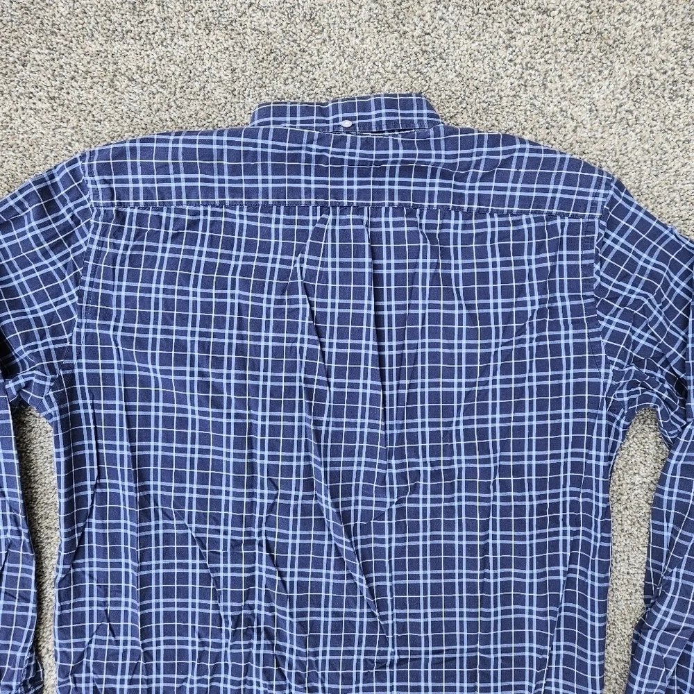J. Crew Vintage Classic Blue White Button Down Long Sleeve Shirt Mens Size Large